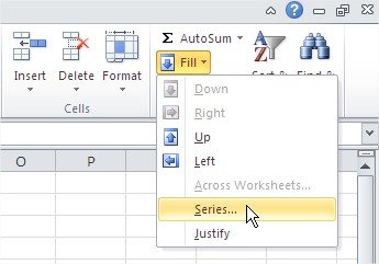 Fill Series Ribbon Excel